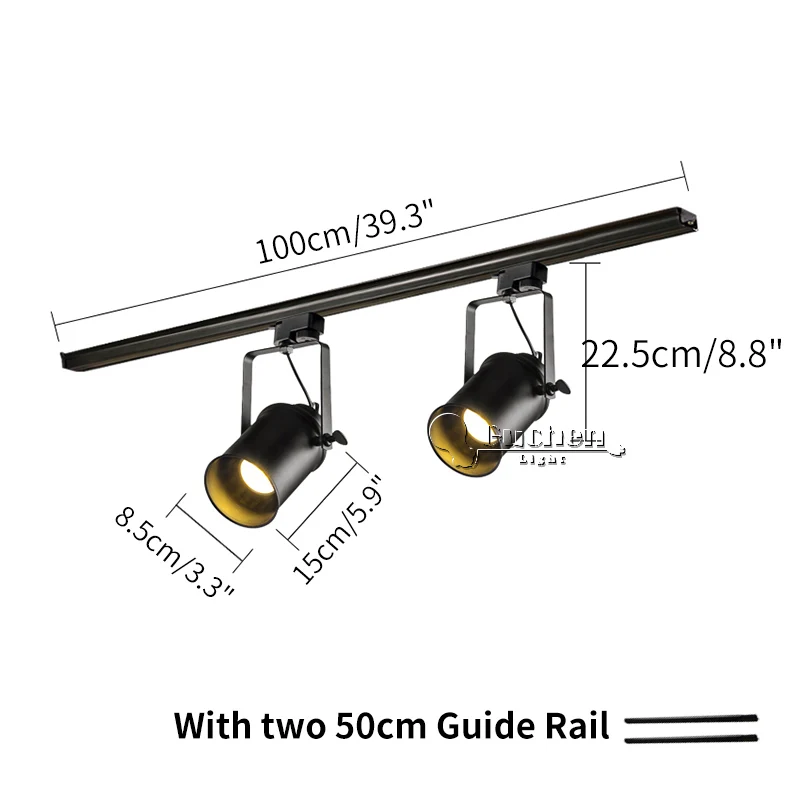 Светодиодный светильник 12 Вт 20 Вт 30 Вт COB Rail Регулируемый Точечный светильник светодиодный потолочный рельсовый светильник Точечный светильник магазин торговый центр выставка - Emitting Color: two heads