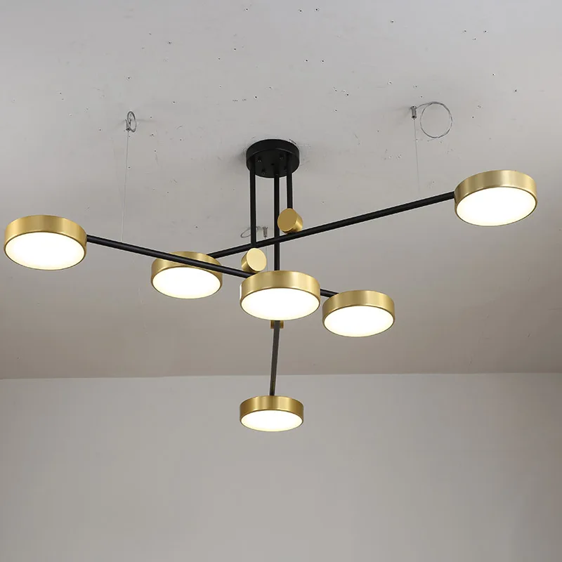 

American Simple Dimmable Chandelier Lamp 3 Lights Changeable Hanging Ceiling LED Lights for Living Room Bedroom Restaurant