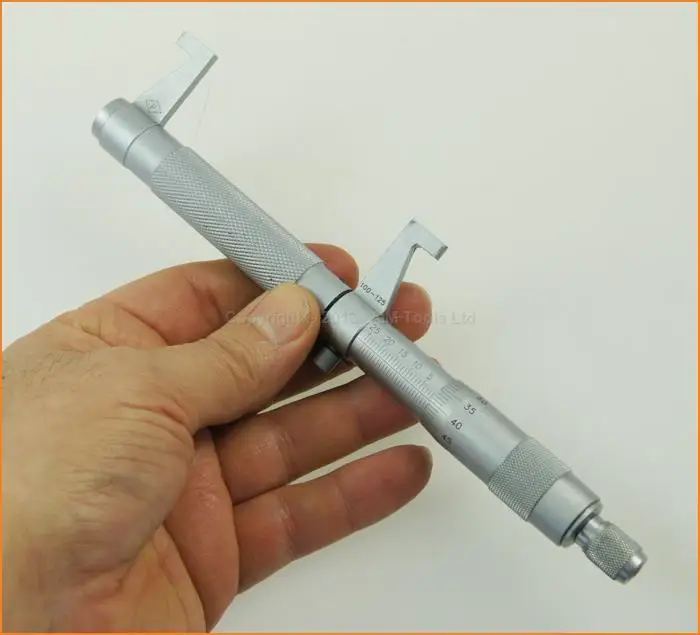 Caliper Type Inside Measuring Micrometer Carbide Anvils 100 125mmin