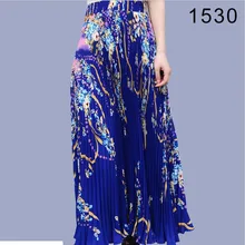 Летняя Гибкая эластичная плиссированная юбка миди трапециевидной формы из шифона с цветочным принтом для женщин, винтажные женские юбки saia saias