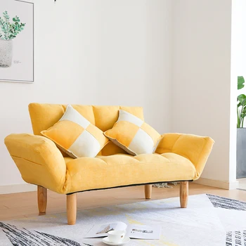 

Modern Linen Sleeper Futon Sofa Love Seat Couches For Home Living Room Furniture Japanese Lazy Recliner Sofa Foldable Back&Arm