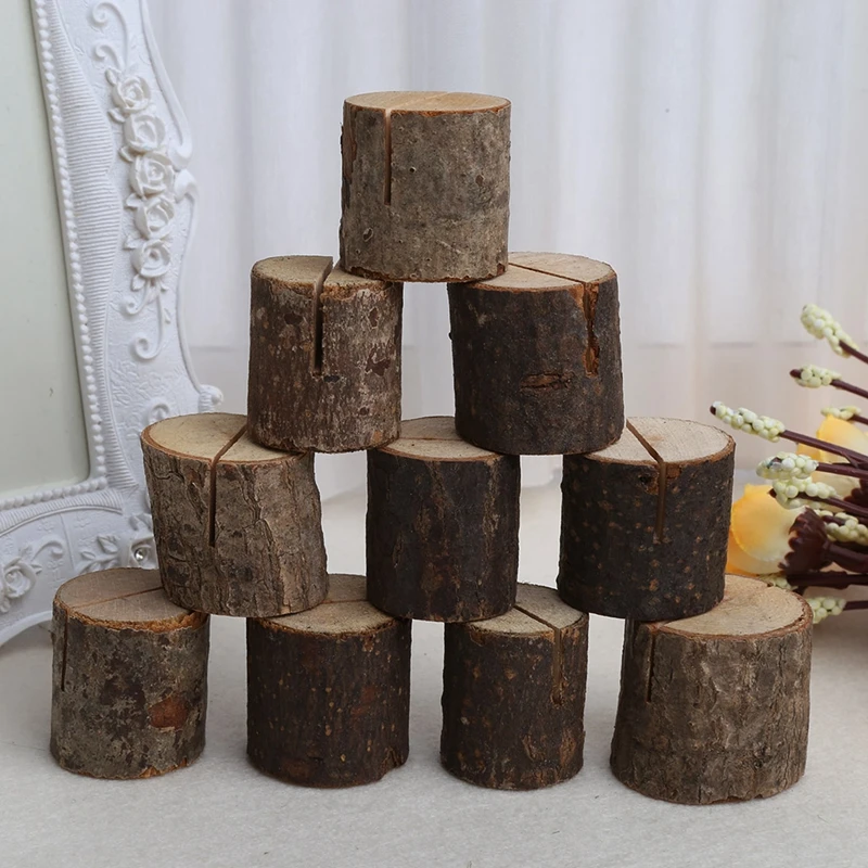 

10Pcs Wooden Table Number Stand Place Name Memo Card Holder Wedding Party Decor Mar28