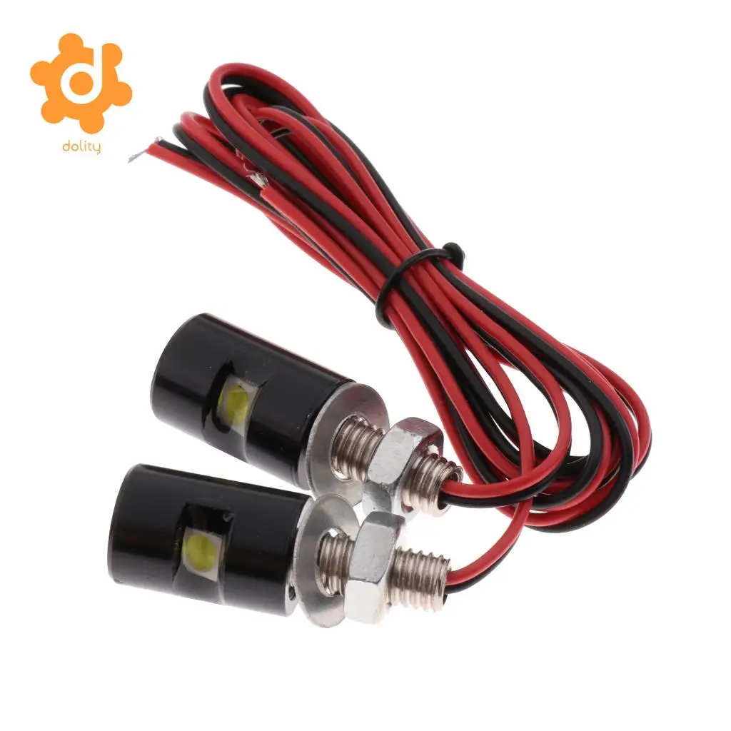 Baoblaze 2 Pieces White Motorcycle Screw SMD LED Bolt Lamp Car License Plate Light