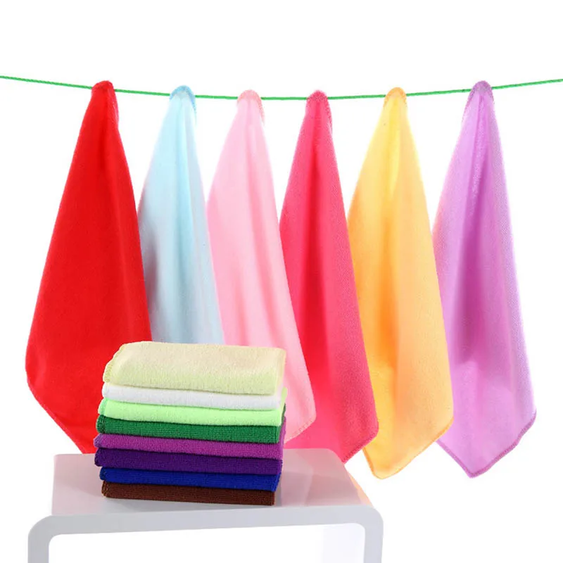 

Ultra Soft Microfiber Towel 25*25CM Multifunction Quick drying Square Kitchen Towel Car Washing Cloth Kitchen Wash Clean Cloth