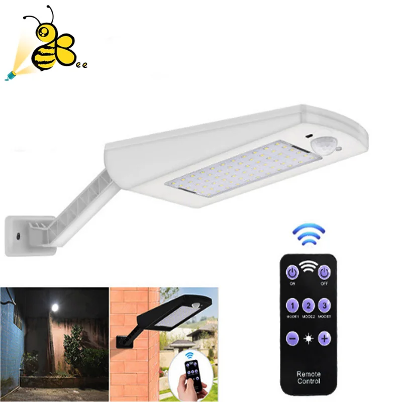 

Bee Solar Light PIR Motion Sensor 66 LED Wall Lamp With Remote Control Waterproof Solar Garden Lamp Outdoor Security Light
