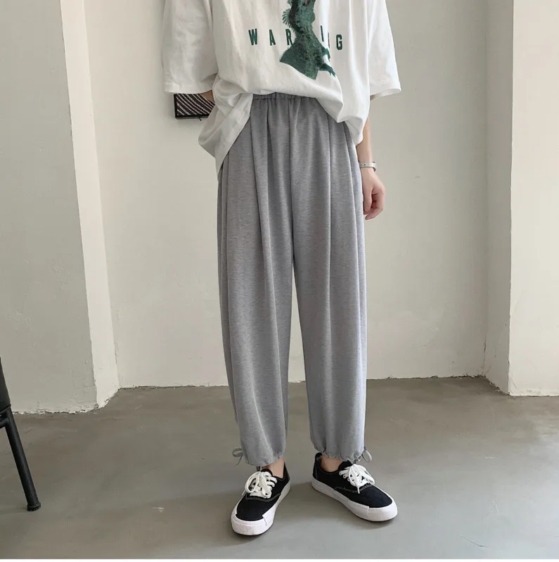 

Men's nine points casual pants 2020 summer new loose wild beam wide leg pants young people personality fashion men's clothing