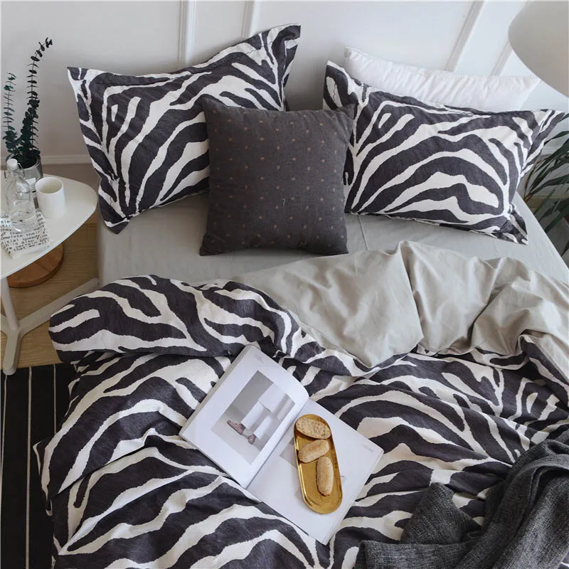 

Marble pattern 100%Cotton bedding sets Duvet cover set pillowcase falt sheet 3 / 4pcs Queen size twin Queen king TJ-33