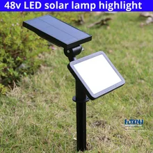Lampe solaire imperméable à 48 LED, 5 modes d'éclairage, montage mural, luminaire de jardin, idéal pour une pelouse