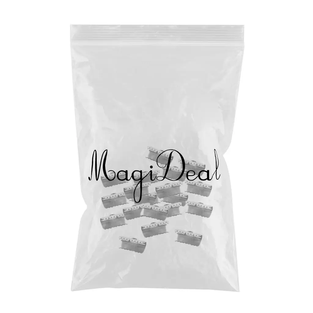 20Pcs Iron Ribbon Ends Bracelet Crimp Clamp End Findings Cord Ends Fasteners Clasp Leather Ends Jewelry Making Findings