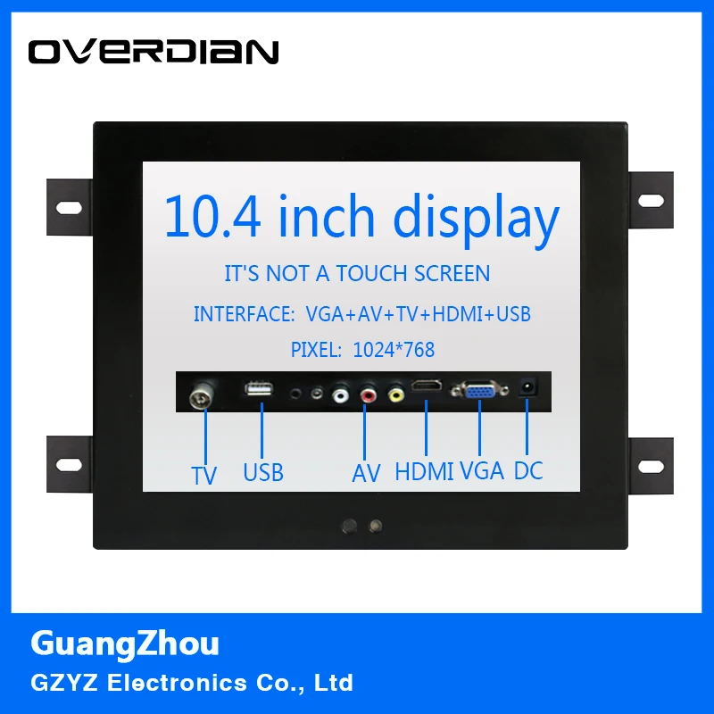 10 4 &quotVGA/HDMI/TV/AV/USB интерфейс не сенсорный промышленный ЖК-монитор/дисплей 1024*768