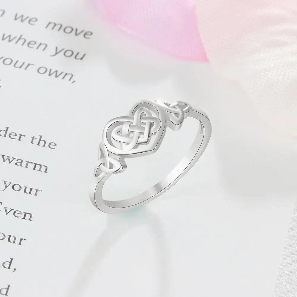 Сердце Форма 925 пробы Серебряные кольца для Для женщин модные свадебные Обручение аксессуары и украшения подарок для нее(RI103508