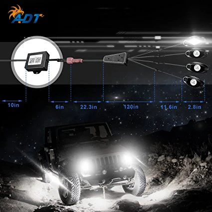 4 шт. RGB LED Rock Underbody Underglow водонепроницаемый набор неоновых огней Набор для