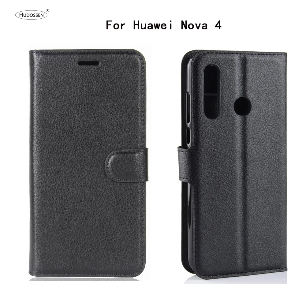 HUDOSSEN для huawei Nova 4 VCE-AL00 VCE-TL00 чехол Роскошный кожаный чехол-книжка ПУ кожа силикон