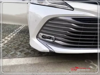 

for Ordinary Version!For TOYOTA Camry 2018 Accessories Exterior ABS Chrome Front Fog Light Lamp Trim Decoration Frame Cover 2*