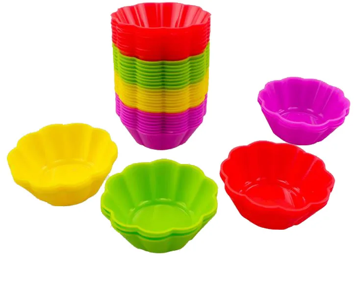 10pcs Bakerpan Silicone Cupcake Holders Mold Muffin Baking Cup Mini