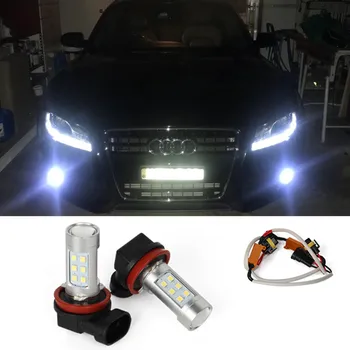 

2x H8 H11 LED Projector Fog Light DRL No Error For Audi A1 A4 A5 S5 A6 Q3 Q5 SQ5 TT