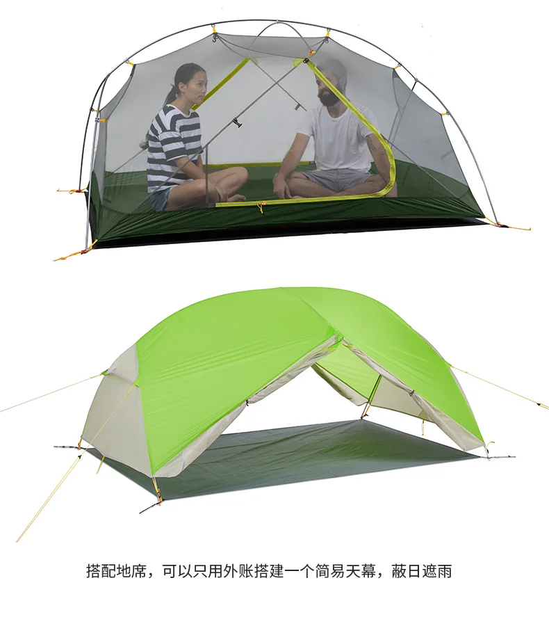 acampamento dupla camadas 2 pessoa ultraleve tenda