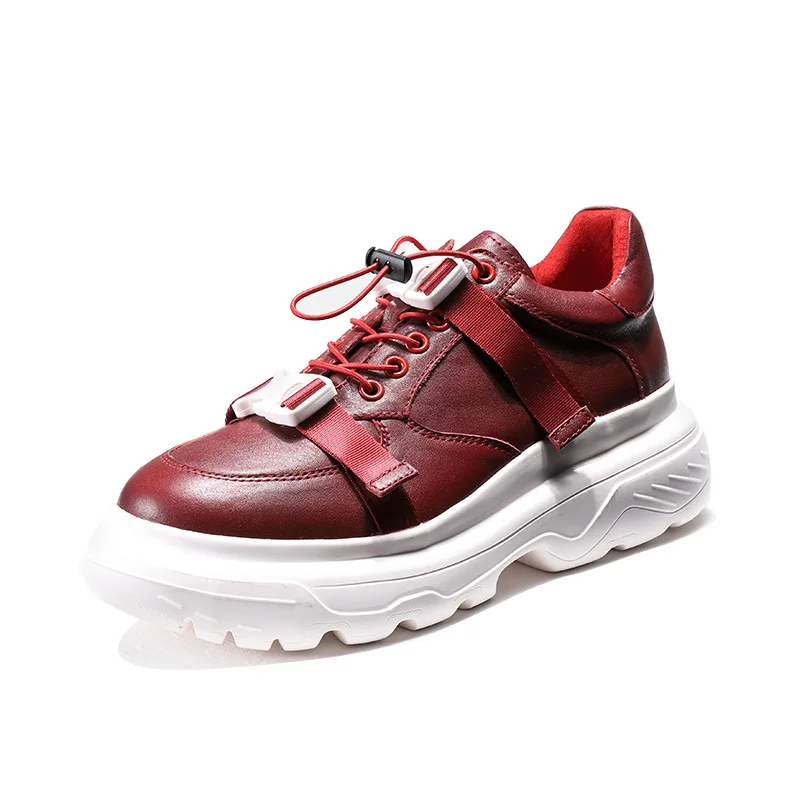 

Genuine Leather men's shoes thick bottom cowhide casual shoes men muffin shoes men casual natural leather loafers sneakers men