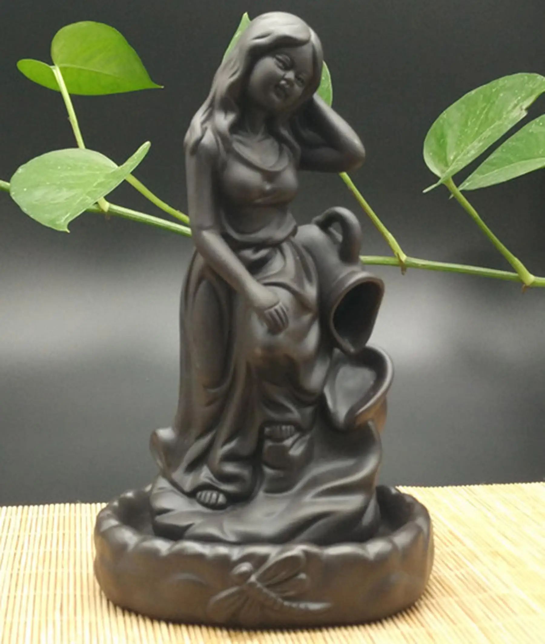 Ceramics Beautiful girl backflow incense burner incense holder incense