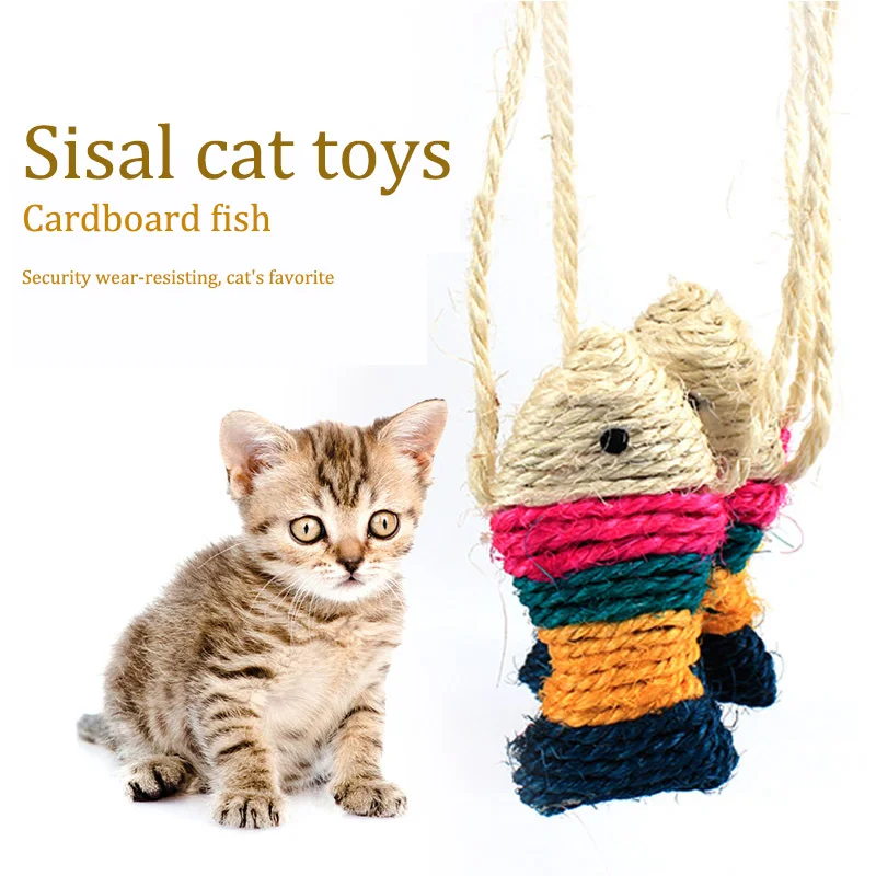 

2PCS Pet supplies sisal cat toys cardboard fish cat toy free shipping