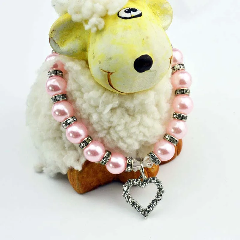 Fashion Pearl Pet Necklace for Dogs Cats Loving Heart Pendant Chihuahua Yorkie Dog Necklace Pet Accessories Puppy Dog Products7
