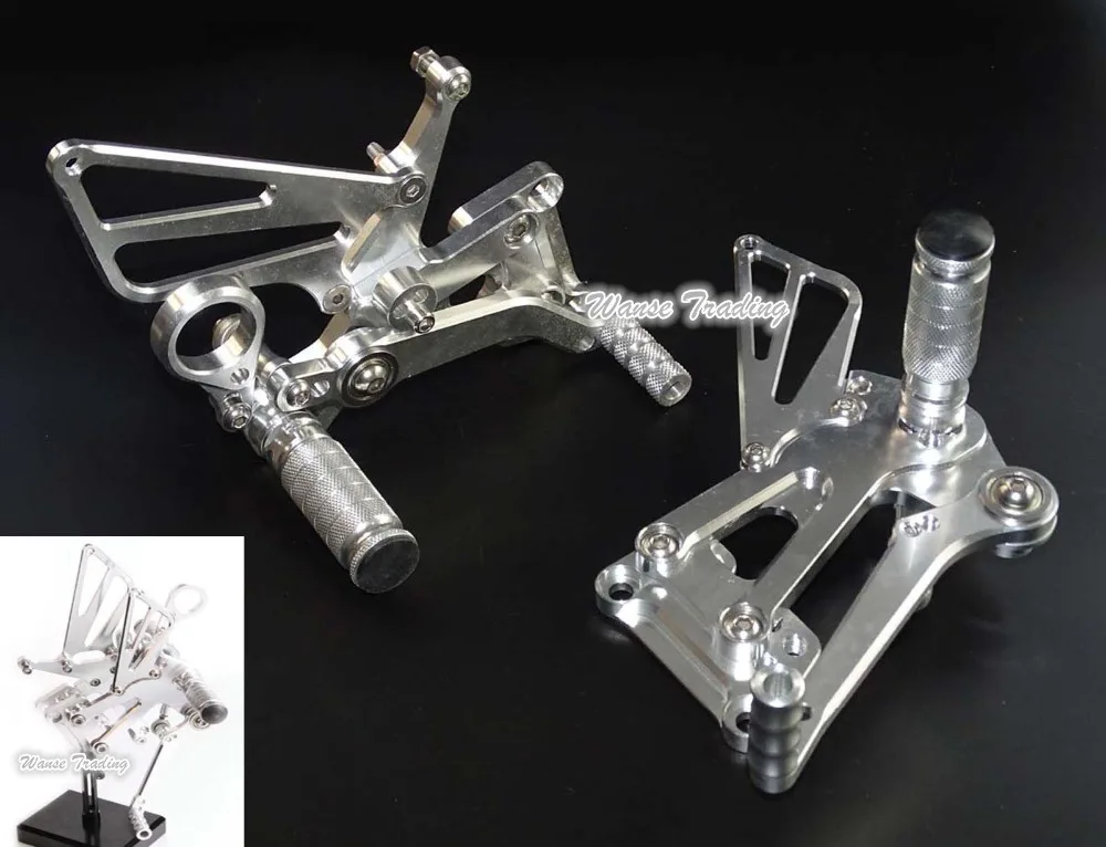 Мотоцикла с ЧПУ Регулируемая Rearset задний устанавливает всадника подножки отдых колышки серебро для BMW S1000R голый 2014 2015 2016 Мотоцикла с ЧПУ Регулируемая Rearset задний устанавливает всадника подножки отдых колышки серебро для BMW S1000R голый 2014 2015 2016