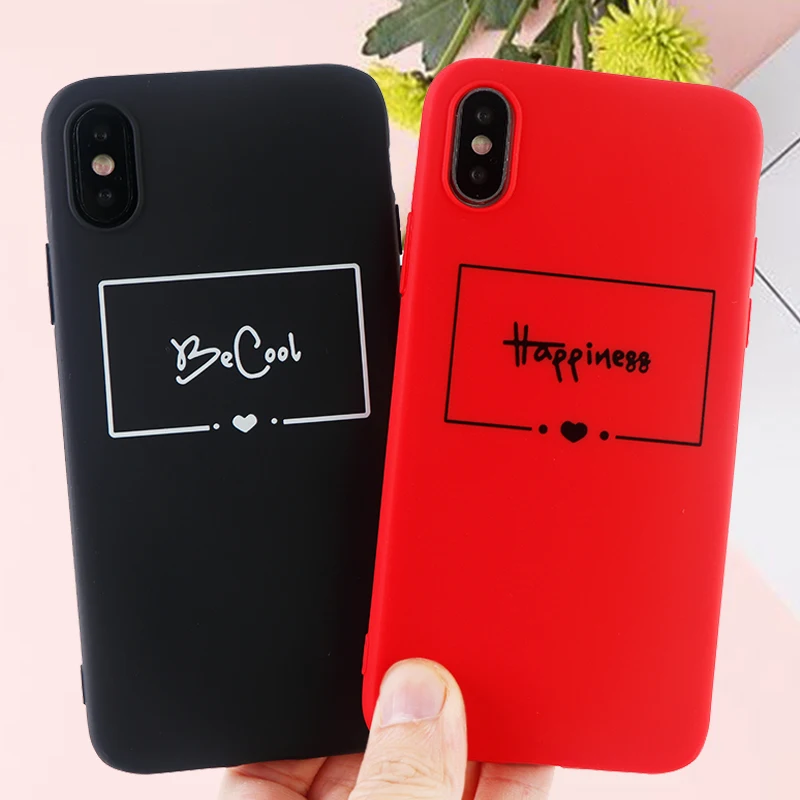 

Fashion Phone Cases for IPhone X XS MAX XR 6 S 7 8 Plus Case Letter Be Cool Soft Silicone Fitted Mobile Phone Covers Accessories