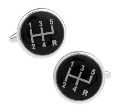 

New Arrival High Quality Gifts for Men Designer Cuff links Copper Material Black Car Stalls Design CuffLinks Free Shipping