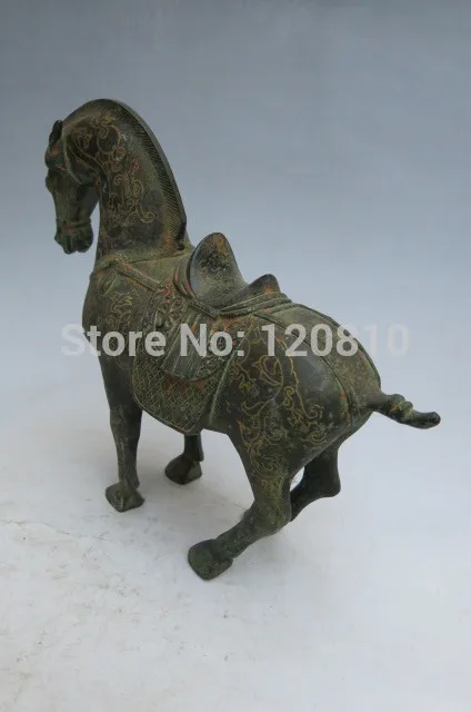 

Rare Old Qing Dynasty Gilt bronze horse statue, Don horse,best collection