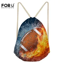 FORUDESIGNS/женская сумка на шнурке, регби, мяч, принт, модный дорожный, Cinch Рюкзак-мешок, повседневная, для ежедневного использования, дырокол, карман для мальчиков-подростков