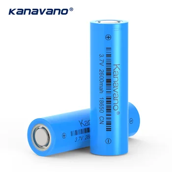 

Kanavano New 100% Original 18650 2600mah li-ion 3.7v rechargeable lithium battery for flashlight Torch Accumulator Cells