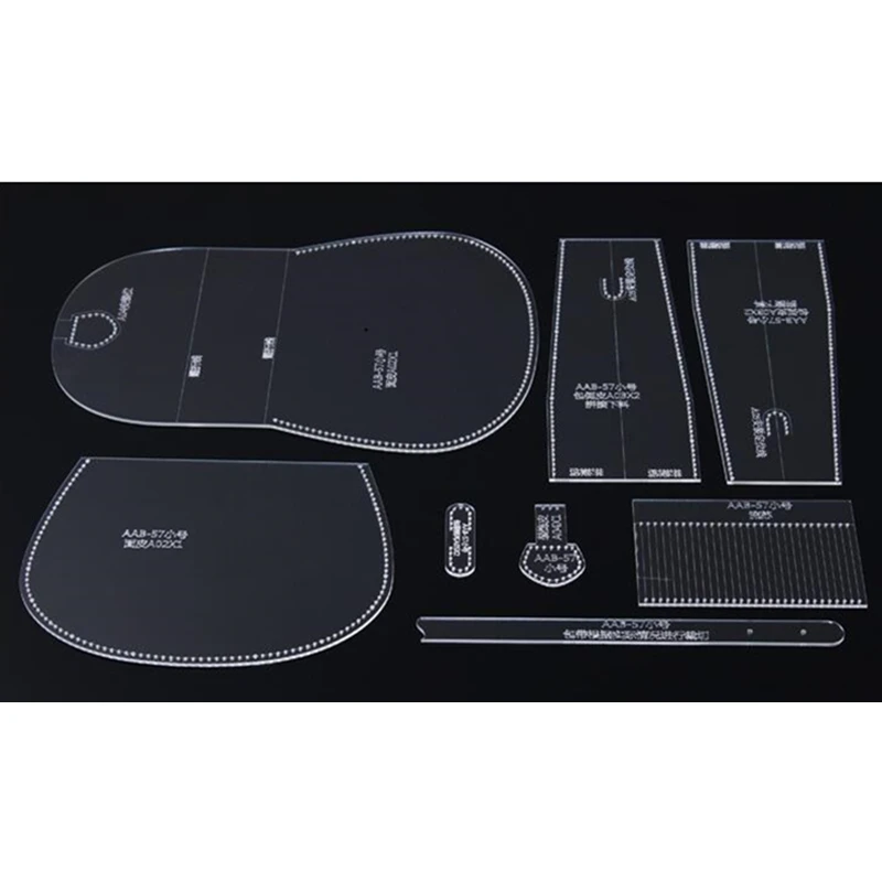 DIY Handbag Leather Handcraft Sewing Set for Women Small Bag Modes Acrylic Template Kit