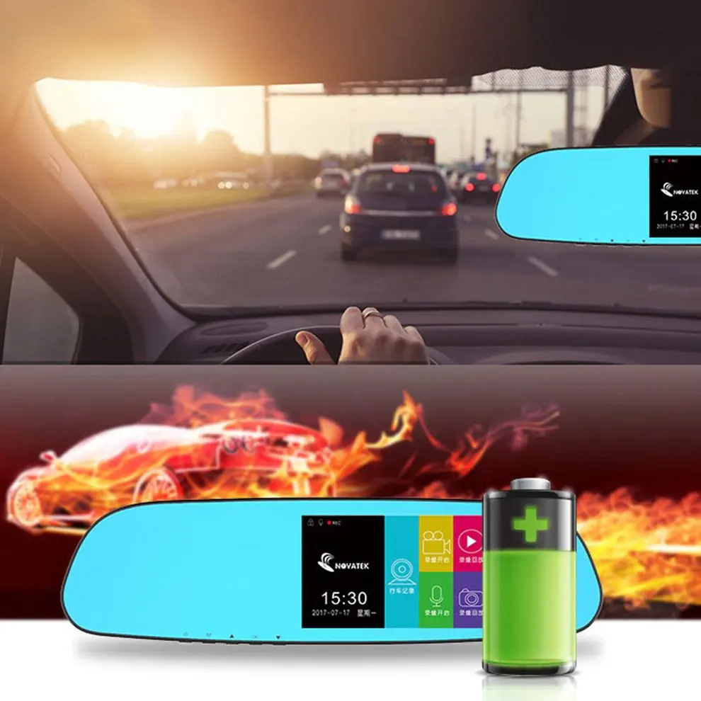  50 Zoll 140 Grad Ultra Weitwinkel Objektiv 1080P Auto DVR GPS Auto Rückspiegel Monitor Reverse Kame