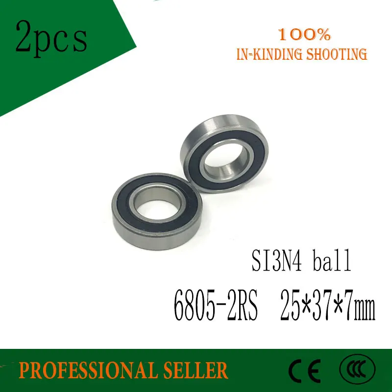 2PCS 6805-2RS 25x37x7mm Hybrid Ceramic Bearing Bicycle Bottom Brackets Spares Si3N4 Ball Bearings 6805RS 2PCS 6805-2RS 25x37x7mm Hybrid Ceramic Bearing Bicycle Bottom Brackets Spares Si3N4 Ball Bearings 6805RS