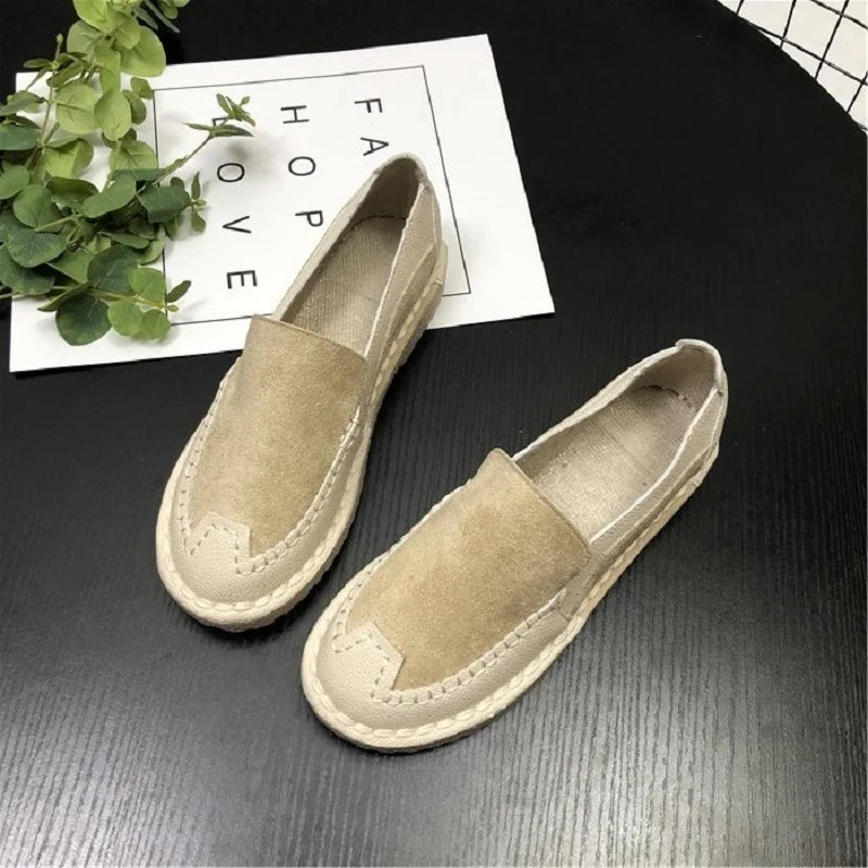 2019 spring and autumn new round head peas shoes women's single flat with soft bottom loafers | Обувь