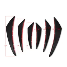 6 PCS For Universal Car Fin Canard Splitter PU Car Bumper Splitter Carbon Fiber Look