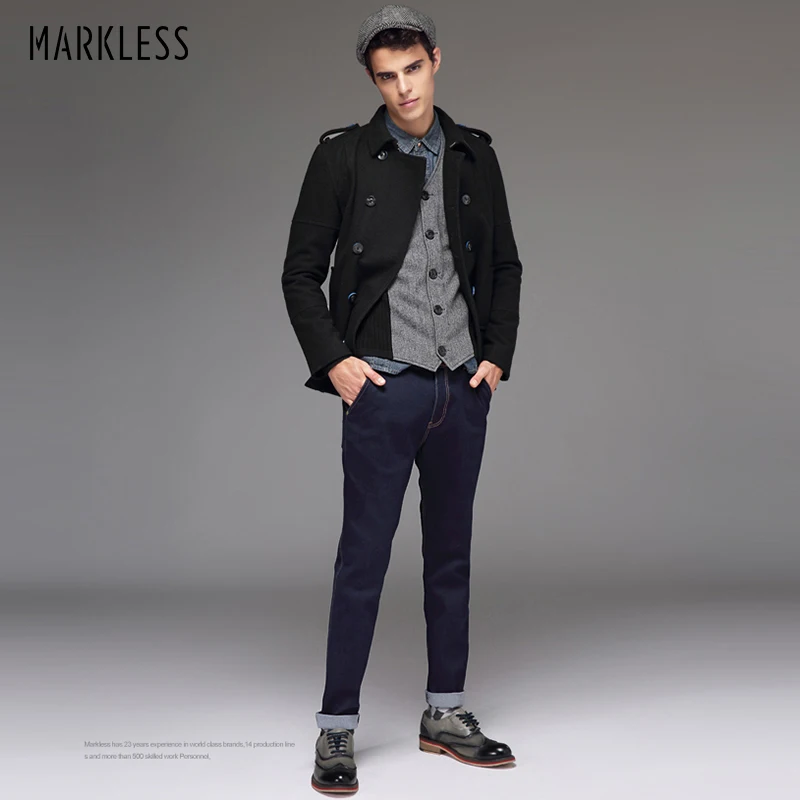 

Markless Wool Coat Men 2018 Winter Jackets Men Thick Warm Mens Coats Slim Fit jaqueta masculina Overcoat WTA4136M