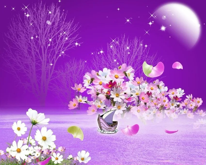 

ShineHome-Modern Large Custom Photo Wallpapers 3d Stereoscopic Decorative Nature Wall Paper Murals Baby Girls Children Room