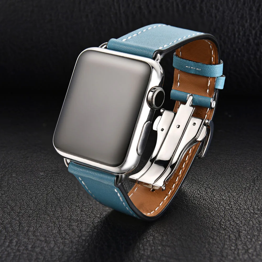 Ремешок с пряжкой для Apple Watch Series 4 3 2 1 iWatch 38/40 мм 42/44 из натуральной кожи|Ремешки