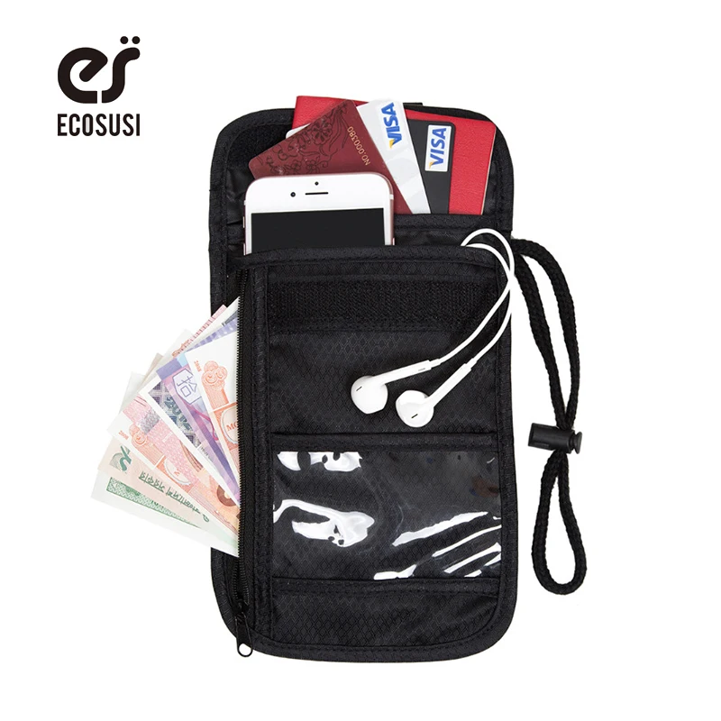 2018 Hidden Travel Neck Wallet Passport Holder RFID Safety Neck Stash