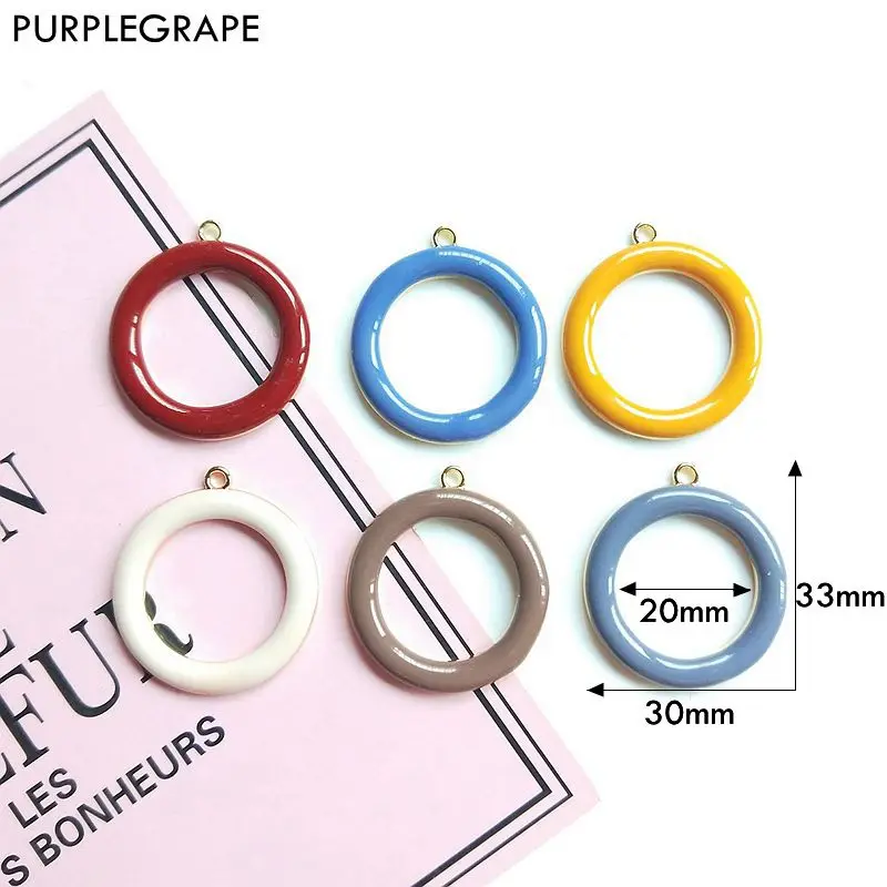 

10pcs Alloy Pendant Diy Earrings Jewelry Accessories Handmade Materials Round
