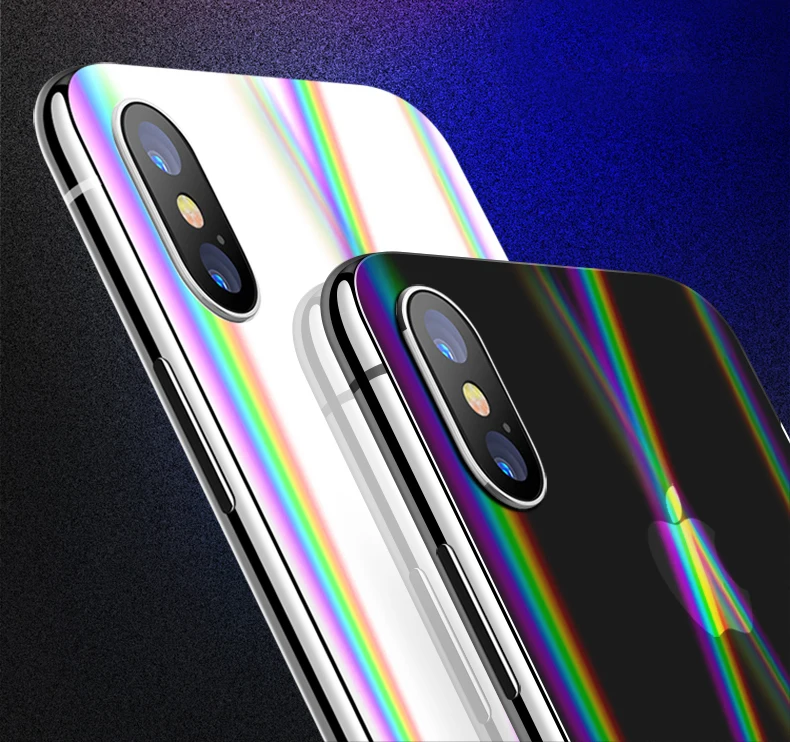 Newest Diamond Stealth Film Clear Aurora Phone Back Protective Film For iPhone X 8 7 Plus SAMSUNG S9+ S8 Note 8 W2017 W2018 1+6 (12)