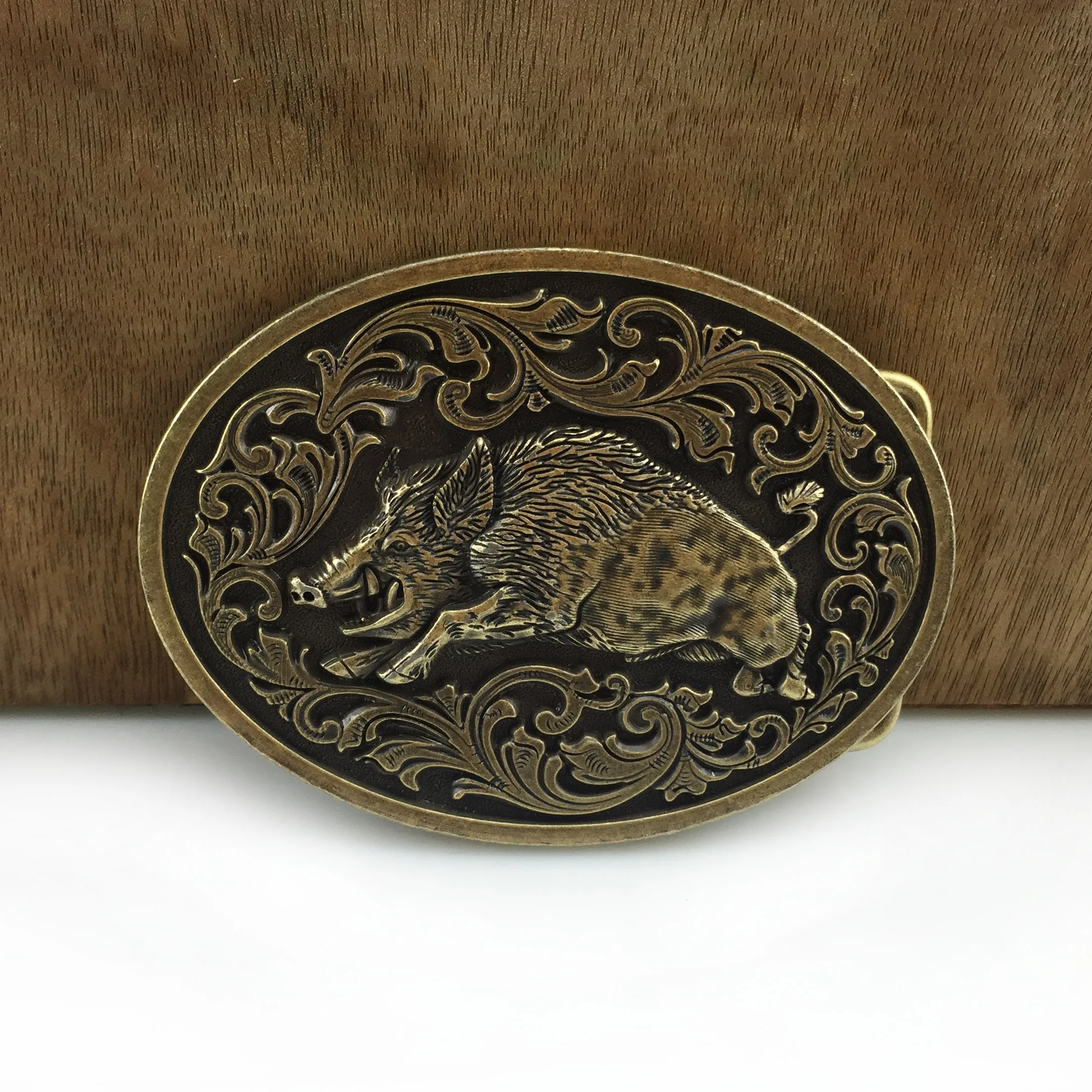 

BuckleClub 2019 HOT retro 3D wild boar belt buckle western jeans gift belt buckle FP-03716-2 ANTIQUE BRASS FINISH drop shipping