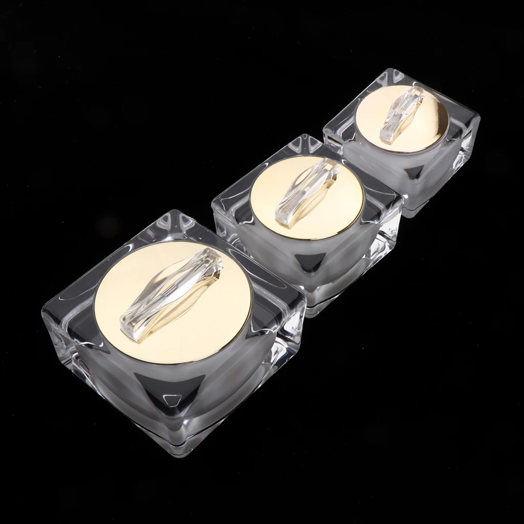 10/15/30 Gram High Grade Acrylic Cosmetic Bottle Makeup Jar Pot Face Eye Cream Container with white inner liners and golden lids