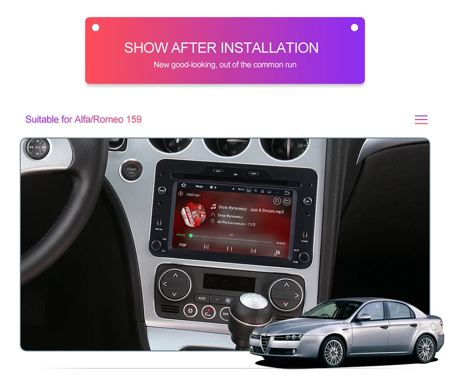 Perfect Isudar 1 Din Auto Radio Android 9 For Alfa/Romeo/Spider/Brera/159 Sportwagon RAM 2G Car Multimedia Video DVD Player GPS USB DVR 4