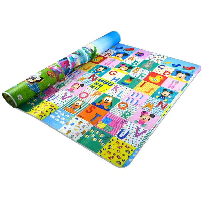 Детские игровые коврики, двухсторонние детские игровые ковры для ползания, коврики для тренажерного зала, детский коврик для пикника, толщина 5 мм - Цвет: Animal Happy Party
