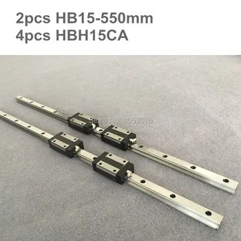 

HGR 2 pcs linear guide HB15 550mm Linear rail and 4 pcs HBH15CA linear bearing blocks for CNC parts