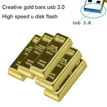Реальная емкость Золотой слиток USB 3,0 флэш-накопитель карта памяти 64 ГБ 8 ГБ 32 ГБ USB флэш-накопитель Флешка 16 ГБ 128 Гб роскошный подарок