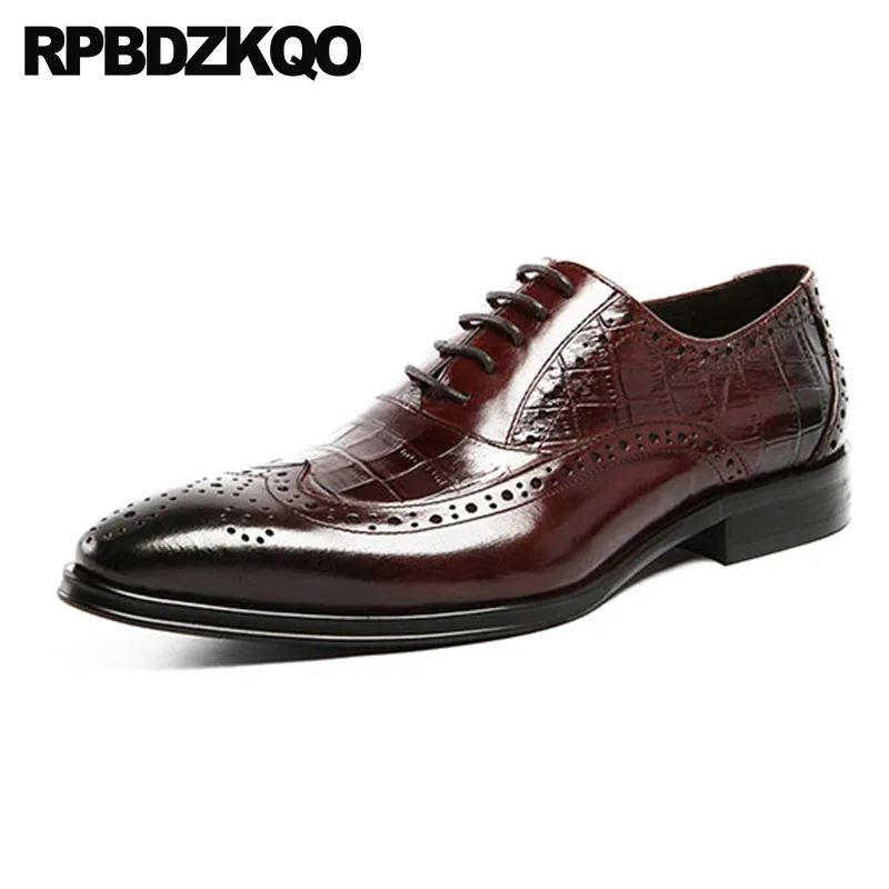 Oxfords Brand Wedding Burgundy Lace Up 