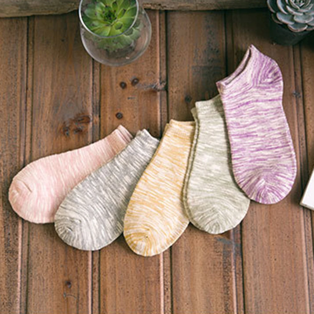 Хорошее качество, женские полосатые дизайнерские носки из мерсеризованного хлопка с низким вырезом, носки без пятки